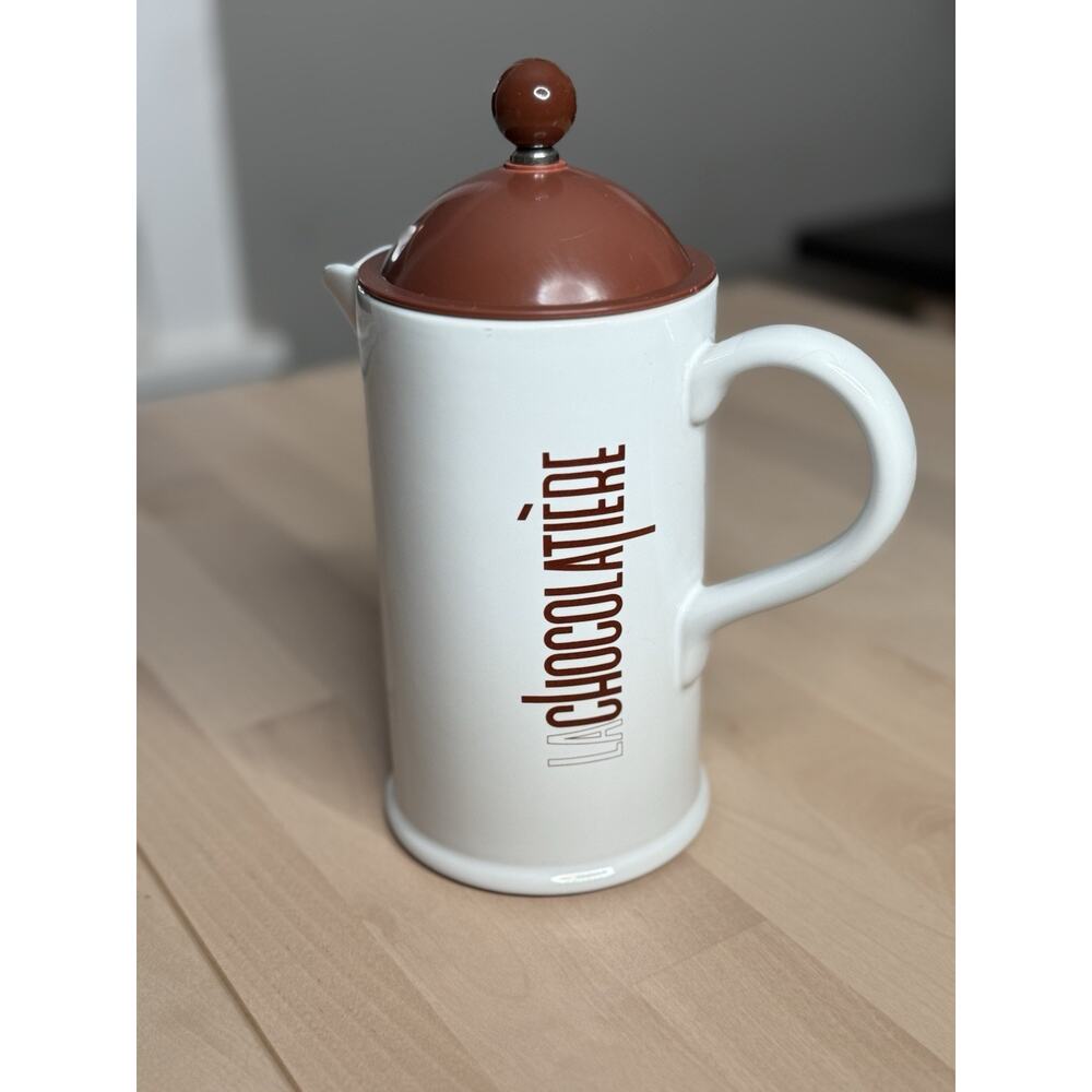Crate & Barrel La Chocolatière Hot‎ Chocolate Pot w/ Frother